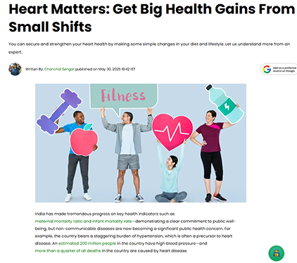 Heart Matters: Get Big Health Gains From Small Shifts