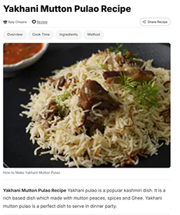 Yakhani Mutton Pulao Recipe