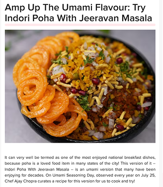 Amp Up The Umami Flavour: Try Indori Poha With Jeeravan Masala