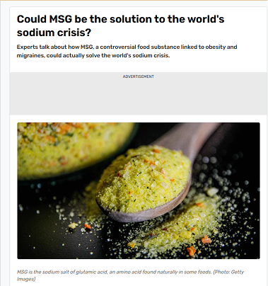 Could MSG be the solution to the world's sodium crisis?
