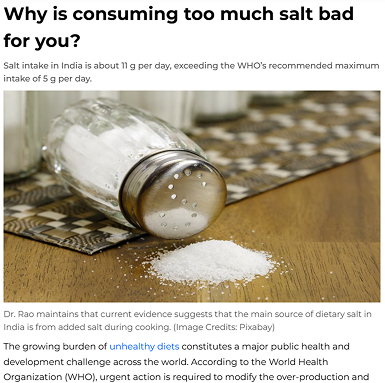 Why is consuming too much salt bad for you?