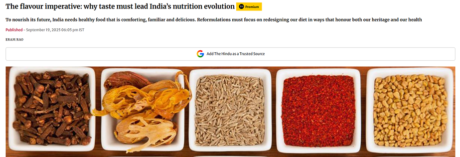 The flavour imperative: why taste must lead India’s nutrition evolution