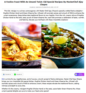 A Festive Feast With An Umami Twist: Eid Special Recipes By MasterChef Ajay Chopra