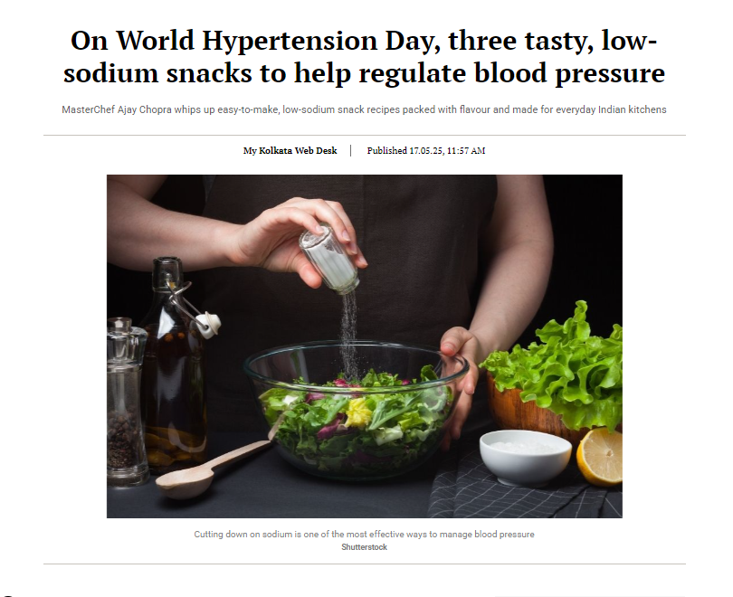 World Hypertension Day | Low-sodium snacks by MasterChef Ajay Chopra to help regulate blood pressure