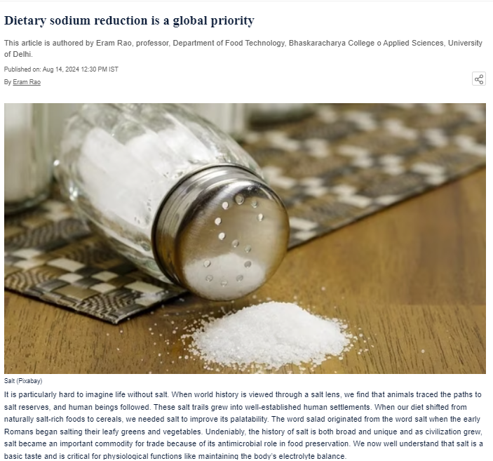 Dietary sodium reduction is a global priority