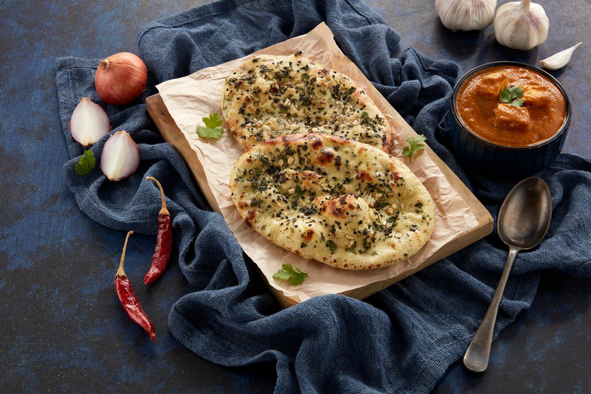 Kalonji Kasuri Methi Naan with Caramelised Onion Paste