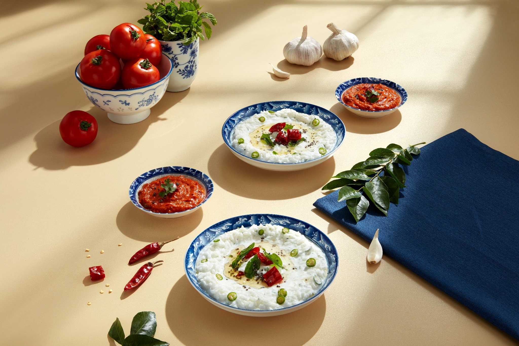 Tomato Thokku with Curd Rice