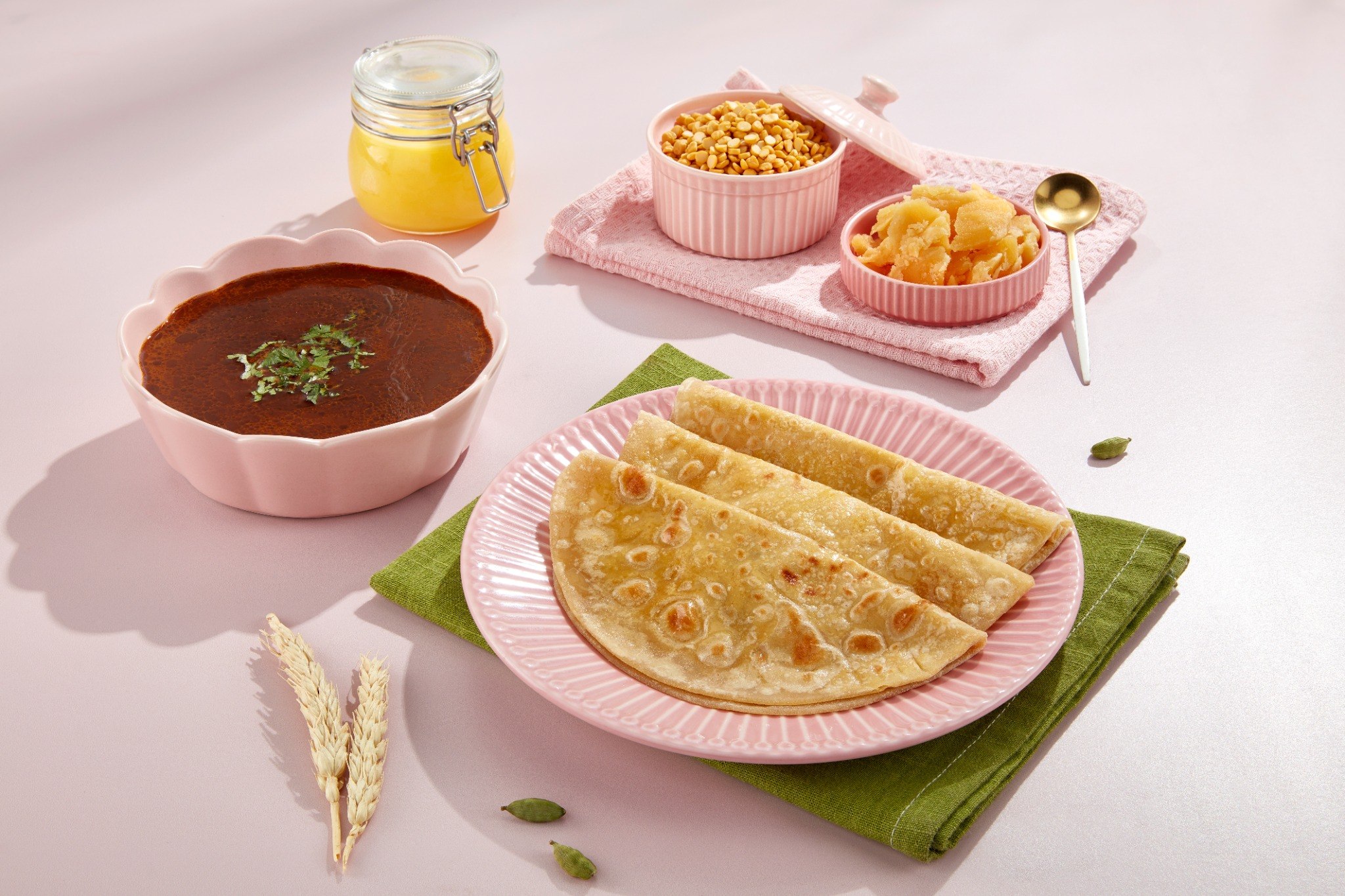 Puran Poli with Katachi Amti (Lentil-Spice Broth)