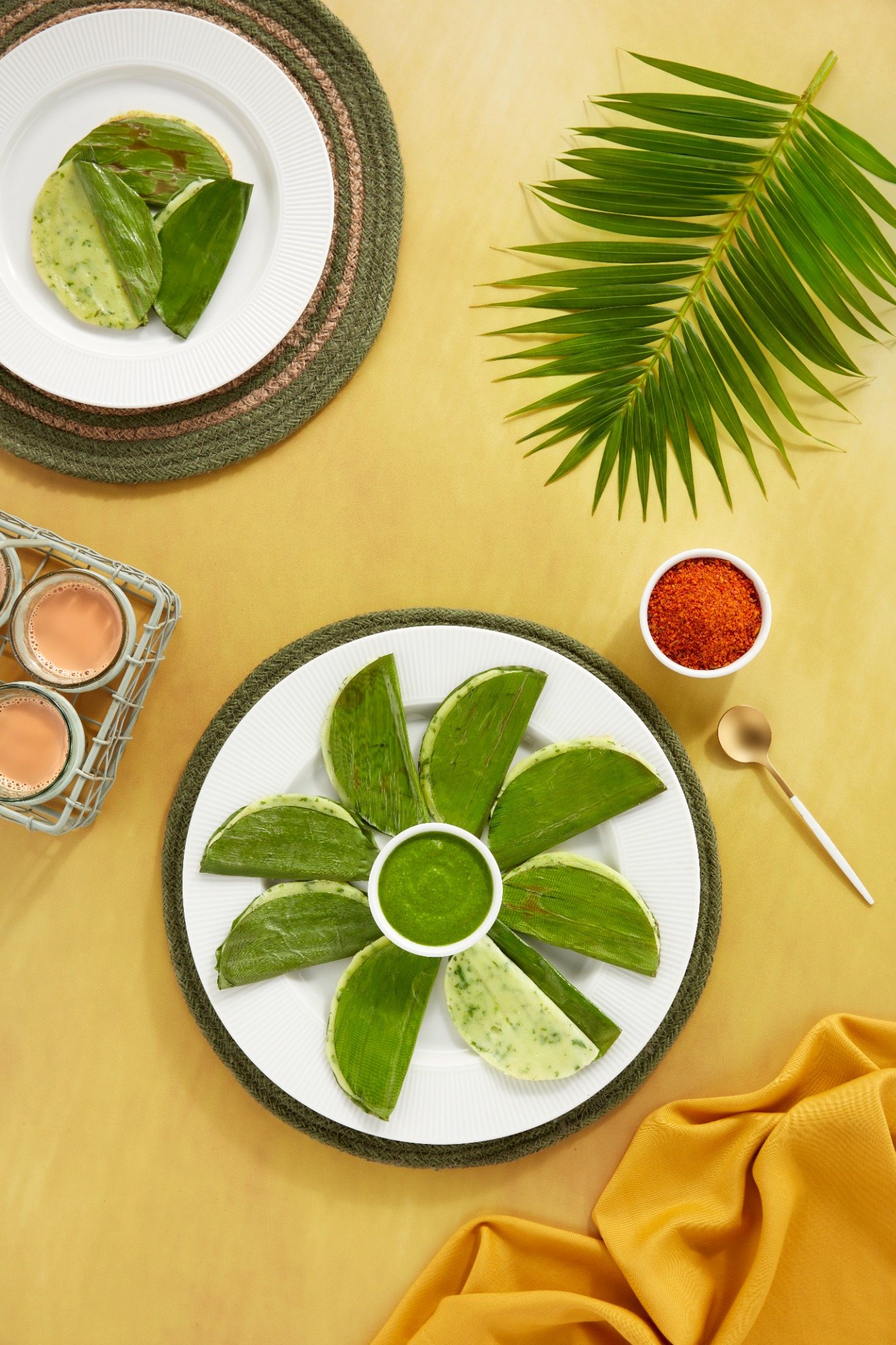 Panki with Green Chutney